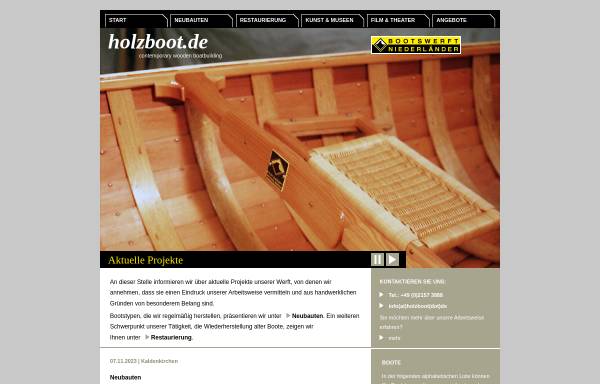 Vorschau von www.holzboot.de, Bootswerft Niederländer