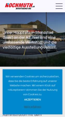 Vorschau der mobilen Webseite www.hochmuth.ch, Hochmuth Bootsbau AG