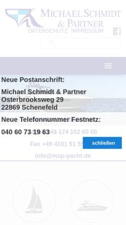 Vorschau der mobilen Webseite www.msp-yacht.de, Michael Schmidt & Partner