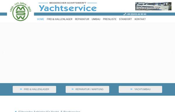 Vorschau von www.yachtservice-winterlager.de, MSW Meidericher Schiffswerft GmbH & Co. KG