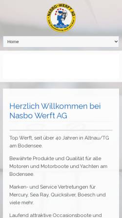 Vorschau der mobilen Webseite www.nasbo.ch, Nasbo-Werft AG