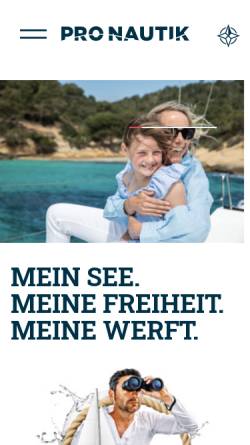 Vorschau der mobilen Webseite www.pro-nautik.ch, Pronautik
