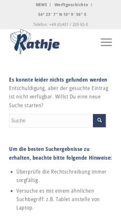 Vorschau der mobilen Webseite www.bootswerft-rathje.de, Yacht- und Bootswerft Rathje