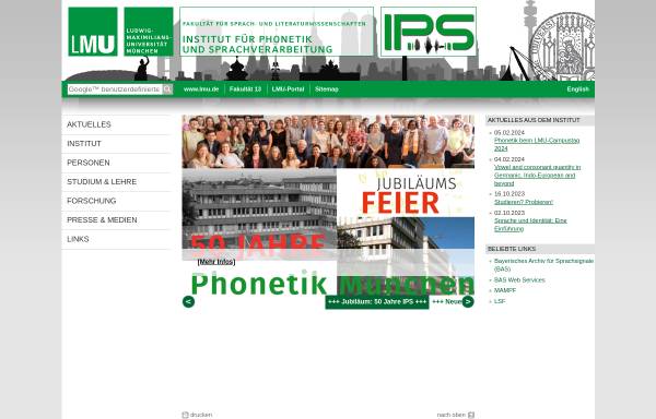 Vorschau von www.phonetik.uni-muenchen.de, Institut für Phonetik und sprachliche Kommunikation