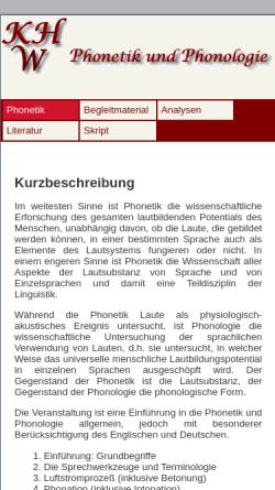 Vorschau der mobilen Webseite www.fb10.uni-bremen.de, Phonetik und Phonologie