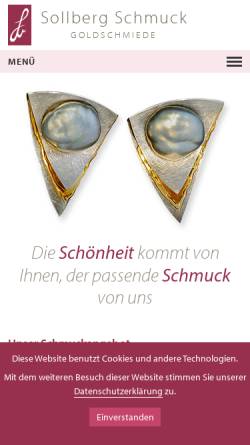 Vorschau der mobilen Webseite www.sollberg-schmuck.ch, Goldschmiedeatelier Sollberger