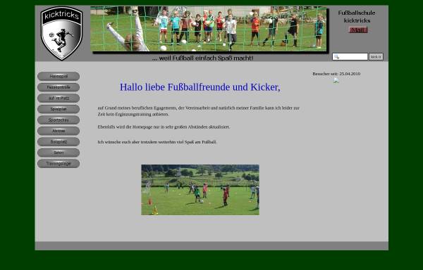 Vorschau von www.kicktricks.de, Kicktricks Fußballschule