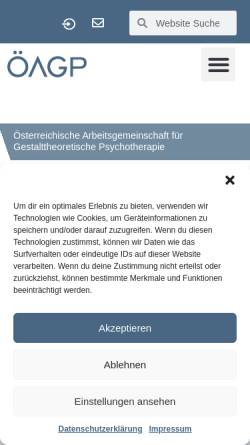 Vorschau der mobilen Webseite www.oeagp.at, Österreichische Arbeitsgemeinschaft für Gestalttheoretische Psychotherapie (ÖAGP)