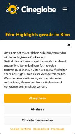 Vorschau der mobilen Webseite www.cineglobe.de, CINEGLOBE.de