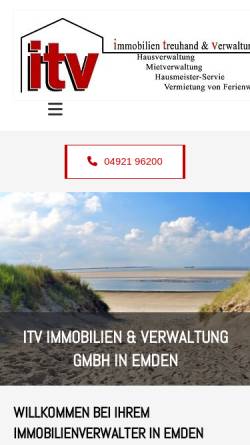 Vorschau der mobilen Webseite itv-emden.de, Immobilien, treuhand & verwaltung GmbH