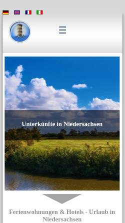Vorschau der mobilen Webseite www.niedersachsen-gastgeber.com, Niedersachsen Gastgeber