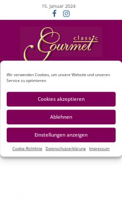 Vorschau der mobilen Webseite www.gourmetclassic.de, Gourmet-Classic