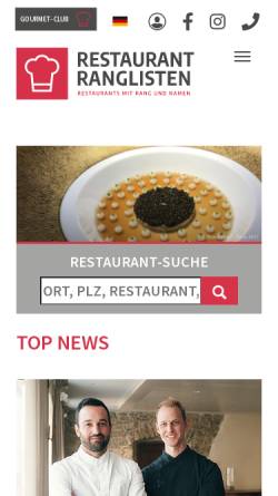 Vorschau der mobilen Webseite www.restaurant-ranglisten.de, Restaurant-Ranglisten
