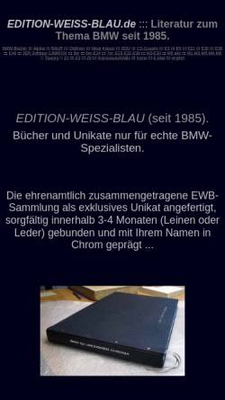 Vorschau der mobilen Webseite www.edition-weiss-blau.de, Edition Weiss-Blau