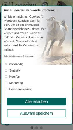 Vorschau der mobilen Webseite www.loesdau.de, Loesdau - Reitsportartikel Versand
