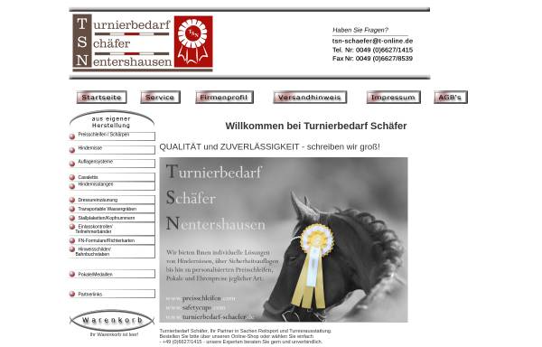 Vorschau von www.turnierbedarf-schaefer.de, Turnierbedarf Schäfer, Nentershausen-Weißenhasel
