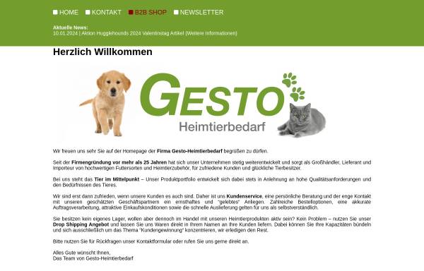 Vorschau von www.gesto.de, Gesto Tiernahrung GmbH