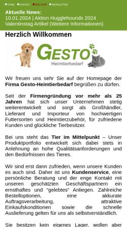 Vorschau der mobilen Webseite www.gesto.de, Gesto Tiernahrung GmbH