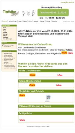 Vorschau der mobilen Webseite www.tierfutterbilliger.de, Tierfutterbilliger.de, Karl-Ulrich Behrendt