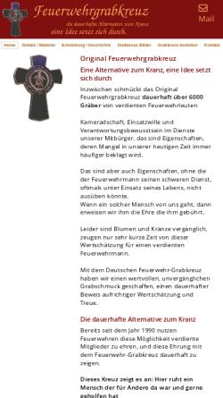 Vorschau der mobilen Webseite www.feuerwehrgrabkreuz.de, Deutsches Feuerwehr-Grabkreuz - Alternative zum Kranz
