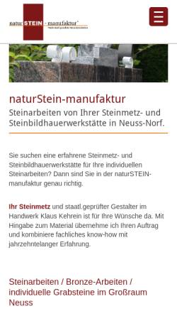 Vorschau der mobilen Webseite www.naturstein-manufaktur.de, naturSTEIN-manufaktur
