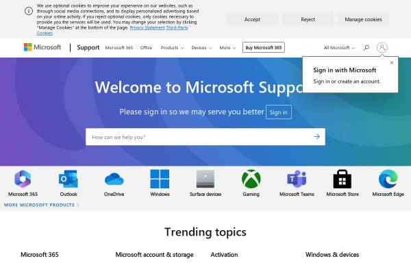 Vorschau von support.microsoft.com, Microsoft Office FrontPage 2003