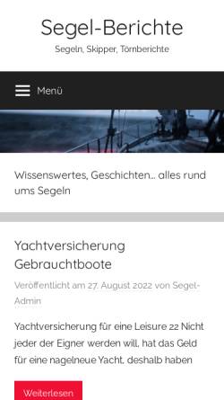 Vorschau der mobilen Webseite www.segel-berichte.de, Segelberichte