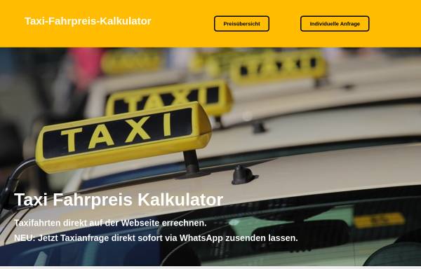 Vorschau von www.taxi-fahrpreis-kalkulator.de, Taxi-Fahrpreis-Kalkulator