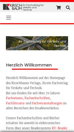 Vorschau der mobilen Webseite www.kirschbaum.de, Kirschbaum Verlag GmbH