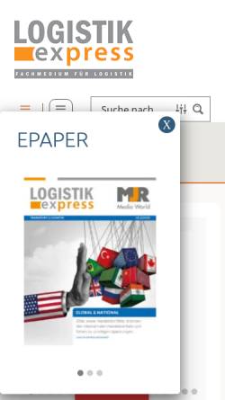 Vorschau der mobilen Webseite www.logistik-express.com, Logistik Express - Fachmedium für Logistik