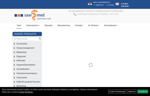 Vorschau von www.saar-med.de, SaarMed Medizinbedarf GmbH