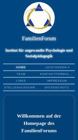 Vorschau der mobilen Webseite www.familien-forum.net, Familienforum Institut für angewandte Psychologie und Sozialpädagogik