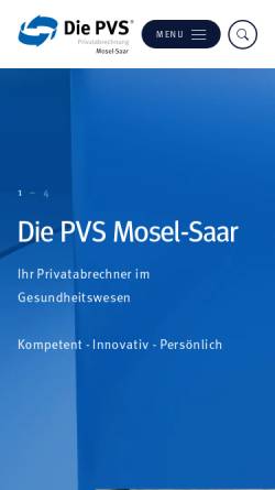Vorschau der mobilen Webseite www.pvs-saar.de, PVS Ärztliche Privatverrechnungsstelle Mosel Saar