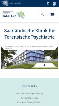 Vorschau der mobilen Webseite www.saarland.de, SKFP Saarländische Klinik für Forensische Psychiatrie