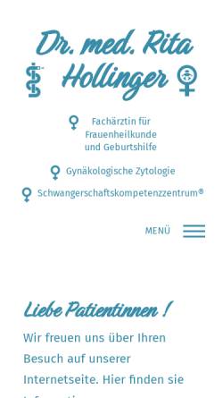 Vorschau der mobilen Webseite www.eweringundhollinger.de, Hollinger, Dr. med. Rita und Dr. med. Barbara Ewering, Fachärztinnen für Frauenheilkunde und Geburtshilfe