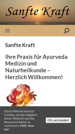 Vorschau der mobilen Webseite sanfte-kraft.de, Sanfte Kraft Ayurveda Wellness