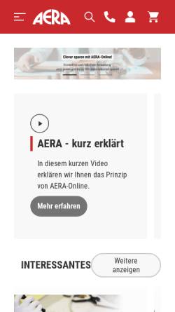 Vorschau der mobilen Webseite www.aera-gmbh.de, Aera-Online GmbH