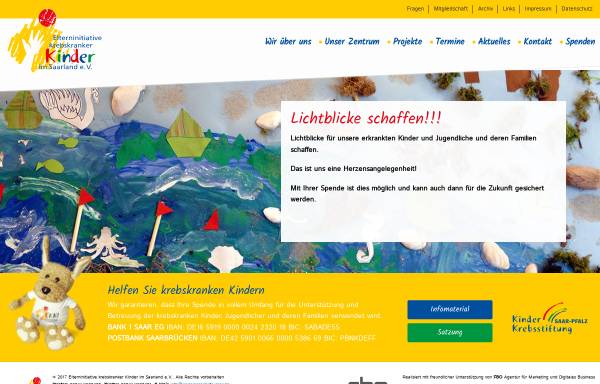 Vorschau von www.kinderkrebshilfe-saar.de, Elterninitiative krebskranker Kinder e.V.