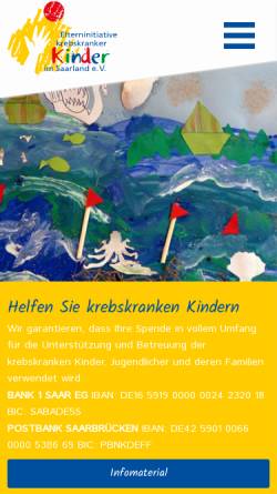 Vorschau der mobilen Webseite www.kinderkrebshilfe-saar.de, Elterninitiative krebskranker Kinder e.V.