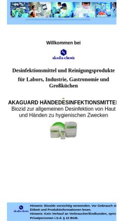 Vorschau der mobilen Webseite www.akadia.de, Akadia-Chemie