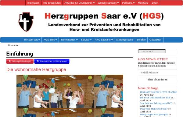 Vorschau von www.herzgruppen-saar.de, HGS Herzgruppen Saar e.V.
