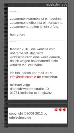 Vorschau der mobilen Webseite www.edelschmie.de, Voigt, Michael