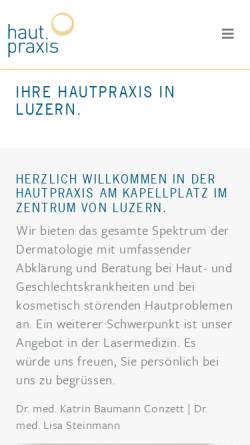 Vorschau der mobilen Webseite www.derma-luzern.ch, Dermatologische Praxis Dr. med. Therese Ernst