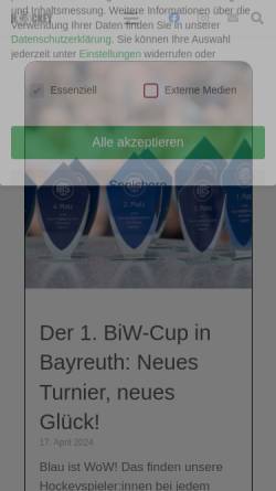 Vorschau der mobilen Webseite www.bts-hockey.de, Bayreuther Turnerschaft