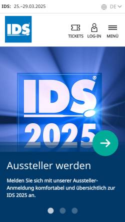 Vorschau der mobilen Webseite www.ids-cologne.de, Internationale Dental-Schau