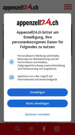 Vorschau der mobilen Webseite www.appenzell24.ch, appenzell24.ch