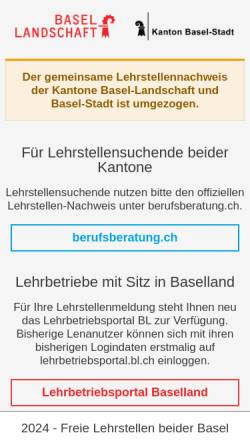 Vorschau der mobilen Webseite www.lenabb.ch, Amt für Berufsbildung und Berufsberatung Kanton Basel-Stadt
