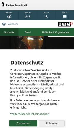 Vorschau der mobilen Webseite www.bs.ch, Kanton Basel-Stadt