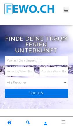 Vorschau der mobilen Webseite fewo.ch, Fewo.ch