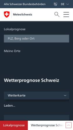 Vorschau der mobilen Webseite www.meteoschweiz.admin.ch, Meteo Schweiz
